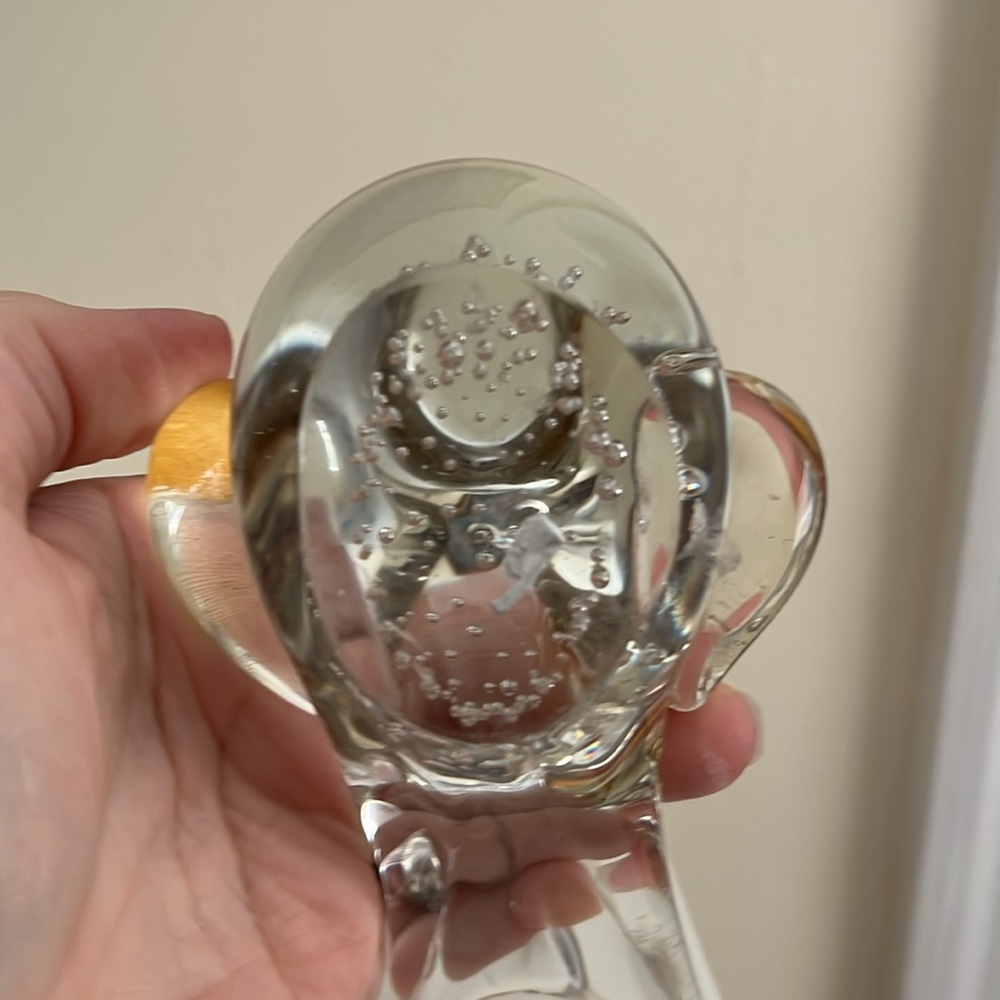VINTAGE GLASS HAND BLOWN BIRD FIGURINE DECOR PAPER WEIGHT - Picture 5 of 7